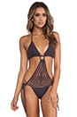 view 1 of 5 Siblings of Seasons Crochet Swimsuit in Acid Black