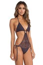 view 2 of 5 Siblings of Seasons Crochet Swimsuit in Acid Black