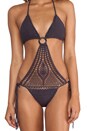 view 4 of 5 Siblings of Seasons Crochet Swimsuit in Acid Black