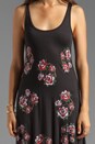 view 5 of 6 Daisy Mini Color Rose Vine Asymmetrical Tank Dress in Black