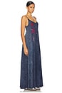 view 2 of 4 Berna Spaghetti A Line Maxi Dress Color Crystal Multi Stars in Acid Denim