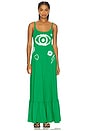 view 1 of 3 Beatrix Painted Evil Eye Dress in Green