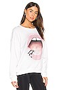 view 2 of 4 Babbs Pink Lip Piercing Sweatshirt in White