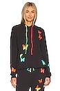 view 2 of 6 Rita Rainbow Butterflies Hoodie in Onyx