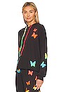 view 4 of 6 Rita Rainbow Butterflies Hoodie in Onyx