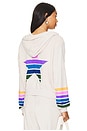 view 1 of 5 Lachelle Crop Zip Up Hoodie Color Stripe Star in Cloud