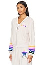 view 4 of 5 Lachelle Crop Zip Up Hoodie Color Stripe Star in Cloud