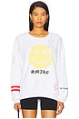 view 1 of 5 Babbs Spray Happyface Elements Oversized Pullover in White