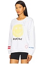 view 3 of 5 Babbs Spray Happyface Elements Oversized Pullover in White