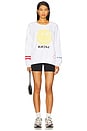 view 5 of 5 Babbs Spray Happyface Elements Oversized Pullover in White