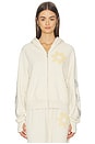 view 2 of 7 Butterfly Daisy Crop Zip Hoodie in Ivory