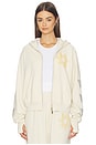 view 3 of 7 Butterfly Daisy Crop Zip Hoodie in Ivory