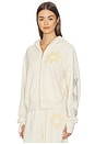 view 4 of 7 Butterfly Daisy Crop Zip Hoodie in Ivory
