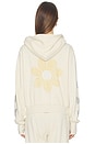 view 5 of 7 Butterfly Daisy Crop Zip Hoodie in Ivory