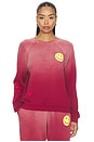 view 1 of 4 JERSEY ANELA CREWNECK RAGLAN in Maroon Ombre