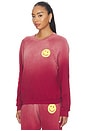 view 2 of 4 JERSEY ANELA CREWNECK RAGLAN in Maroon Ombre