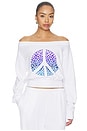 view 1 of 4 SWEAT BRONWYN OFF THE SHOULDER  in White