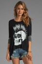 view 1 of 4 Deb Rock Skull Sweater in Black & Heather Grey
