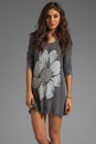 view 1 of 6 Gretta Color Skull Flower Sweater Dress in Steel