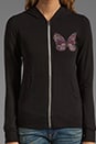 view 4 of 5 Candy Color Butterfly Hoodie in Black