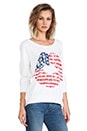 view 2 of 4 Jet Color Flag Lip Sweatshirt in White
