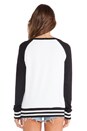 view 3 of 4 Addy Paris Tower Raglan Pullover in White & Black