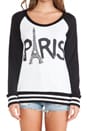 view 4 of 4 Addy Paris Tower Raglan Pullover in White & Black