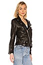 view 3 of 5 BLOUSON EN CUIR POSEY in Black