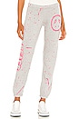 view 1 of 5 Brynn Sweatpant in Heather Grey & Pink Paint Splatter