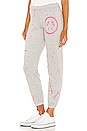 view 3 of 5 Brynn Sweatpant in Heather Grey & Pink Paint Splatter