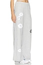 view 2 of 5 Martina Crystal Multi Lips Wide Leg Pant in Heather Grey