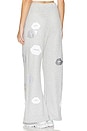 view 3 of 5 Martina Crystal Multi Lips Wide Leg Pant in Heather Grey