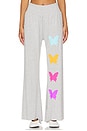 view 1 of 6 Shana Wide Leg Pant W/ Smocking Butterfly Eye in Heather Grey