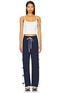 view 6 of 7 Destri Evil Eye Stripe Track Pant in Astral Navy & White