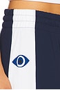 view 7 of 7 Destri Evil Eye Stripe Track Pant in Astral Navy & White