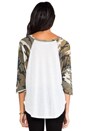 view 3 of 4 Drew Love Gun Baseball Raglan in White/Camo