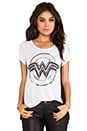 view 1 of 4 Betty Wonder Women Open Back Tee in White/Black in White & Black