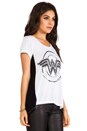view 2 of 4 Betty Wonder Women Open Back Tee in White/Black in White & Black