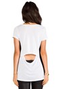 view 3 of 4 Betty Wonder Women Open Back Tee in White/Black in White & Black