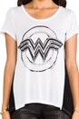 view 4 of 4 Betty Wonder Women Open Back Tee in White/Black in White & Black