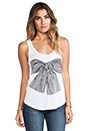 view 1 of 4 Bessy Stripe Bow Tank in White