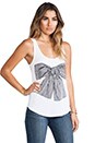 view 2 of 4 Bessy Stripe Bow Tank in White