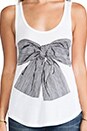 view 4 of 4 Bessy Stripe Bow Tank in White
