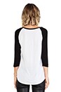 view 3 of 4 Frankie Superman Raglan Baseball Tee in White & Black
