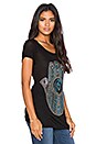 view 2 of 3 T-SHIRT AMELIE CRYSTAL HAMSA in Black