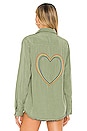 view 5 of 6 Pilar Rainbow Heart Shirt in Pine Green