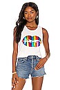view 1 of 4 Peyton High Neck Tank in White