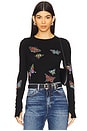 view 1 of 6 Mckinley Vintage Butterflies Thermal Top in Black