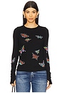 view 2 of 6 Mckinley Vintage Butterflies Thermal Top in Black