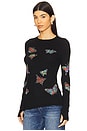 view 4 of 6 Mckinley Vintage Butterflies Thermal Top in Black